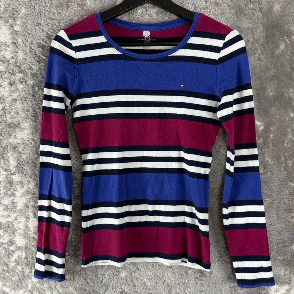 Tommy Hilfiger Size XS‎ Striped Casual Top Colorful Long Sleeve Shirt
